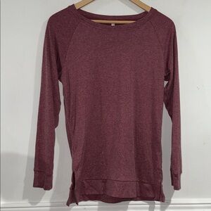 Jersey knit shirt pink heather NEW small super soft Long Sleeve Top blouse